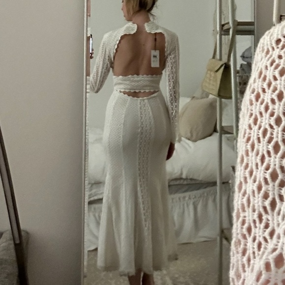 Reiss White Open Back Gown - Size US 4 - Picture 2 of 11